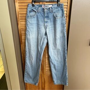 Vintage Anchor Blue Jeans Mens 32x32 Baggy Wide Leg Denim Pants Y2K Skater Raver